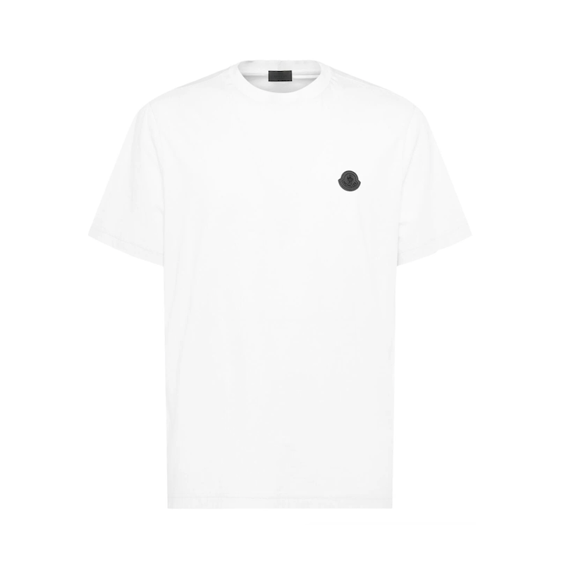 MonclerT-shirt in cotone con patch logato white