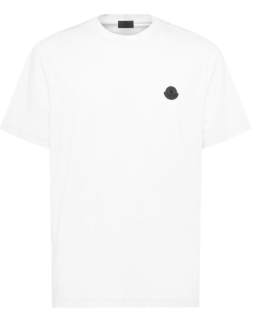 MonclerT-shirt in cotone con patch logato white